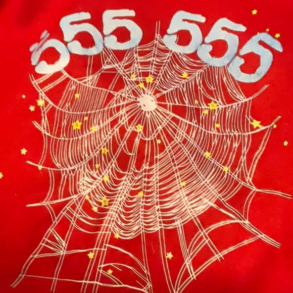 Spider hoodie Other - Red Graphic Tee with Web Design